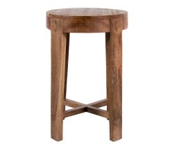 Kashmir Round Accent Table – Burned Tan
