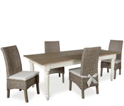 Marietta 5-Piece Dining Set with Gray Catalina Chairs