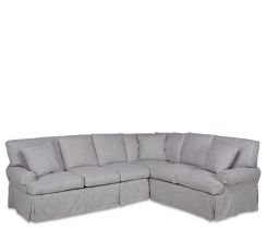 Cindy 2 Piece Slipcovered Sectional - LSE 3 seat corner, RSE 3 seat end
