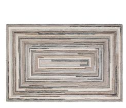 Concentric Squares Gray Rug