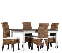 Maryanne 5 PC Dining Set - 72" w/ Natural Chairs