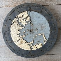 Wood Tide Clock - Boston Harbor