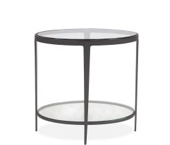 Clooney Oval Side Table - Gunmetal